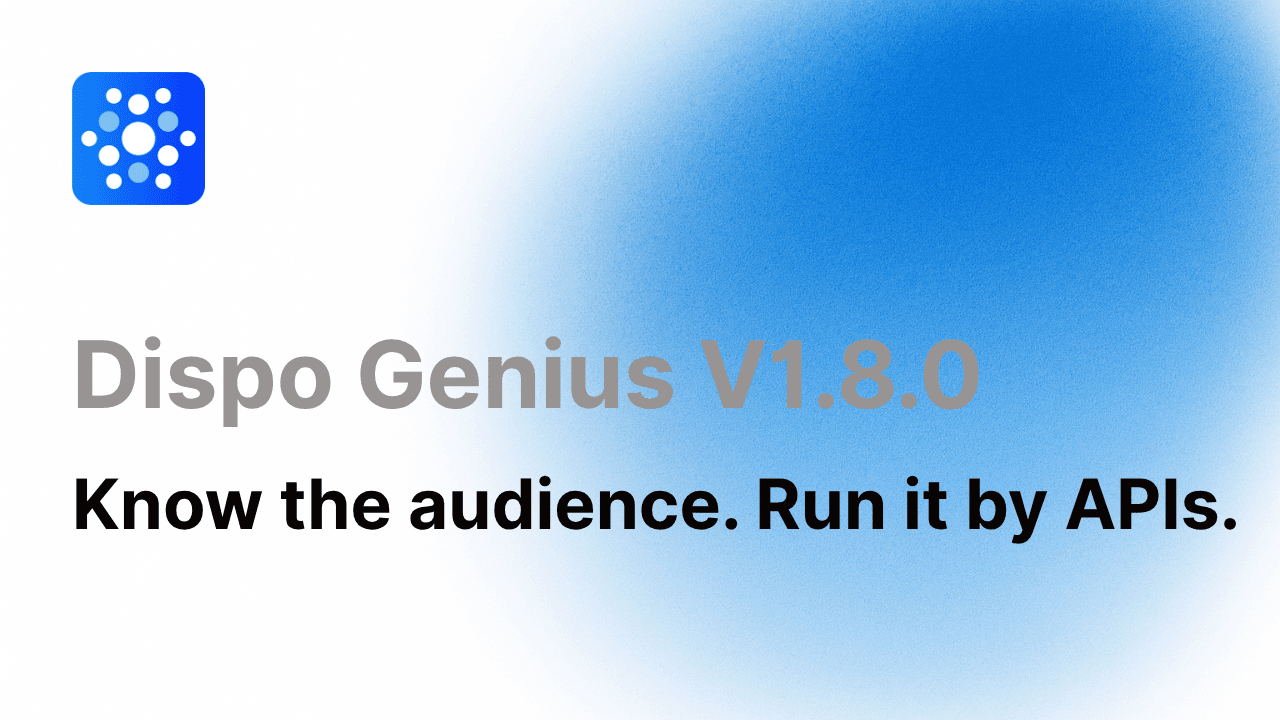 Dispo Genius V1.8.0: Know the audience. Show the deal. Run it by API.